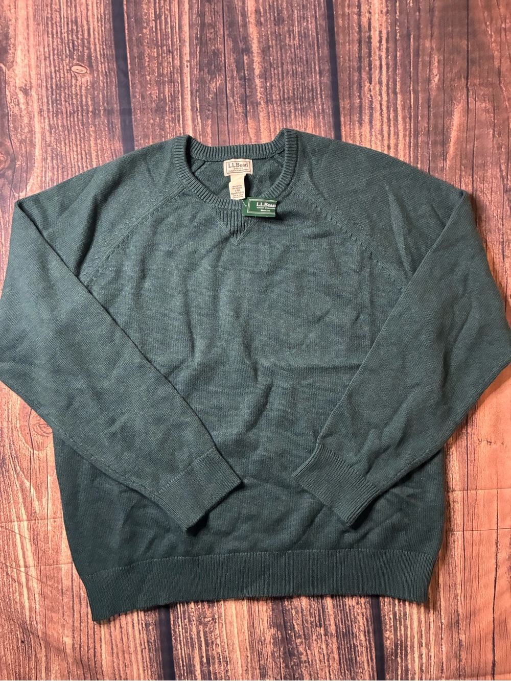 L.L. Bean Men's Forest Green Crewneck Sweater